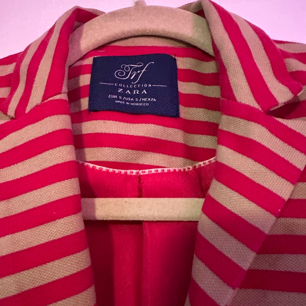 Zara Women's Red Striped Jacket